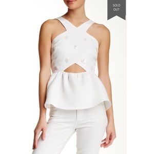 S - Endless Rose Embellished Peplum Top